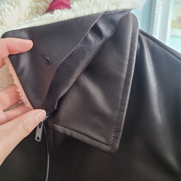 Vegan Leather Aviation Jacket - Picture 4 of 6